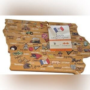 Totally Bamboo + Fish Kiss IOWA Sustainable Cutting Serving Board 15.5X10.25X5/8